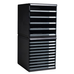 Module de classement Modulo Ecoblack 5 tiroirs ouverts