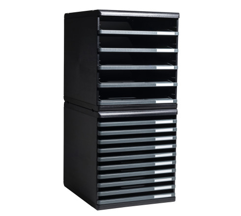 Module de classement Modulo Ecoblack 5 tiroirs ouverts