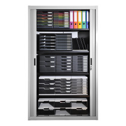 Module de classement Modulo Ecoblack 5 tiroirs ouverts
