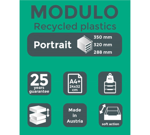 Module de classement Modulo Ecoblack 5 tiroirs ouverts