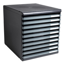 Module de classement Modulo Ecoblack 10 tiroirs ouverts