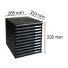 Module de classement Modulo Ecoblack 10 tiroirs ouverts