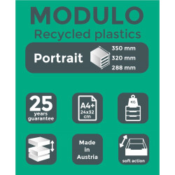 Module de classement Modulo Ecoblack 10 tiroirs ouverts