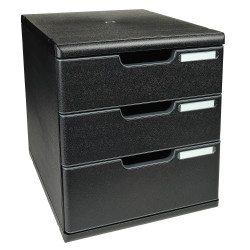 Module de classement Modulo Ecoblack 3 tiroirs fermés