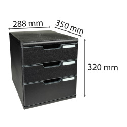 Module de classement Modulo Ecoblack 3 tiroirs fermés