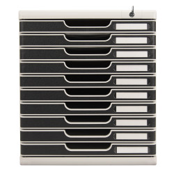 Module de classement Modulo Office 10 tiroirs fermables à clé