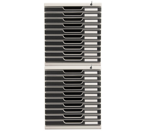 Module de classement Modulo Office 10 tiroirs fermables à clé