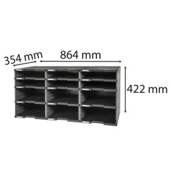Module de classement Modulodoc - set 12 cases sans tiroirs Ecoblack