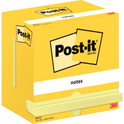 Lot de 12 blocs de 100 feuilles post-it notes 76 x 127 mm coloris jaun