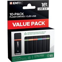Pack de 10 clés USB 2.0 Emtec 16Go