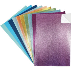 Paquet de 10 feuilles similicuir adhésif 20X30cm assortis