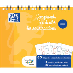 Bloc de gabarits de soustractions, 60 étiquettes