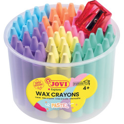 Pot de 60 crayons de cire pastel assortis + 1 taille crayon