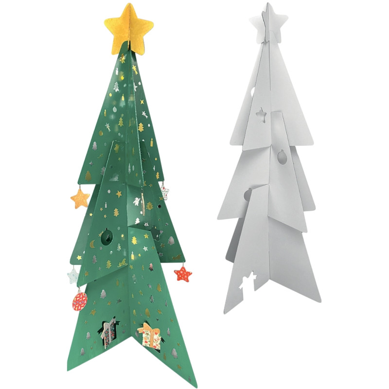 Sapin de noël géant en carton blanc a monter