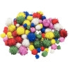 Sachet de 250 pompons métallisés tailles et couleurs assorties