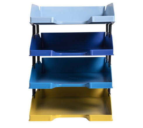 Set de 4 corbeilles-à-courrier Combo Midi Bee Blue