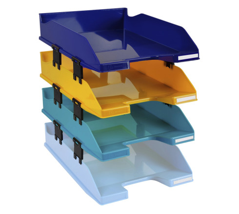 Set de 4 corbeilles-à-courrier Combo Midi Bee Blue