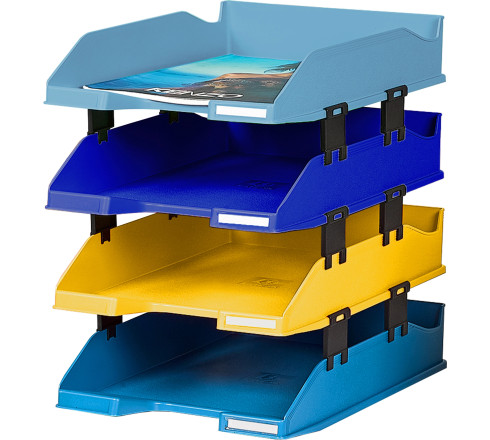 Set de 4 corbeilles-à-courrier Combo Midi Bee Blue