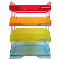 Set de 4 corbeilles-à-courrier Combo Midi transparent Linicolor