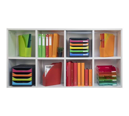 Set de 4 corbeilles-à-courrier Combo Midi transparent Linicolor