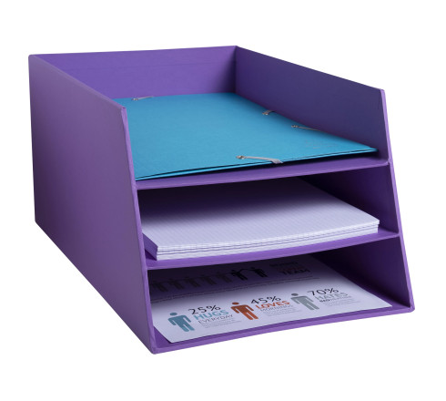 Corbeille à courrier Combo 3 niveaux carton Teksto