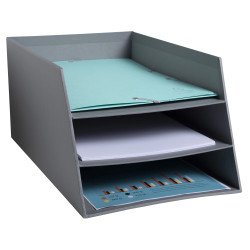 Corbeille à courrier Combo 3 niveaux carton Teksto