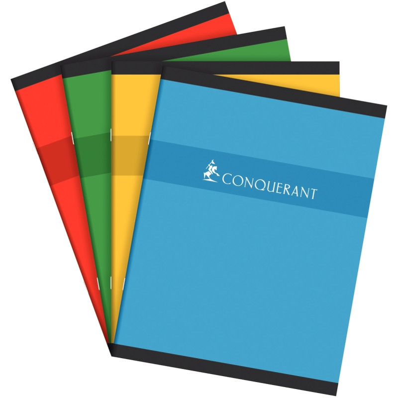 Cahier piqué 96 pages CONQUERANT, format 17x22 cm, quadrillé 5x5, papi