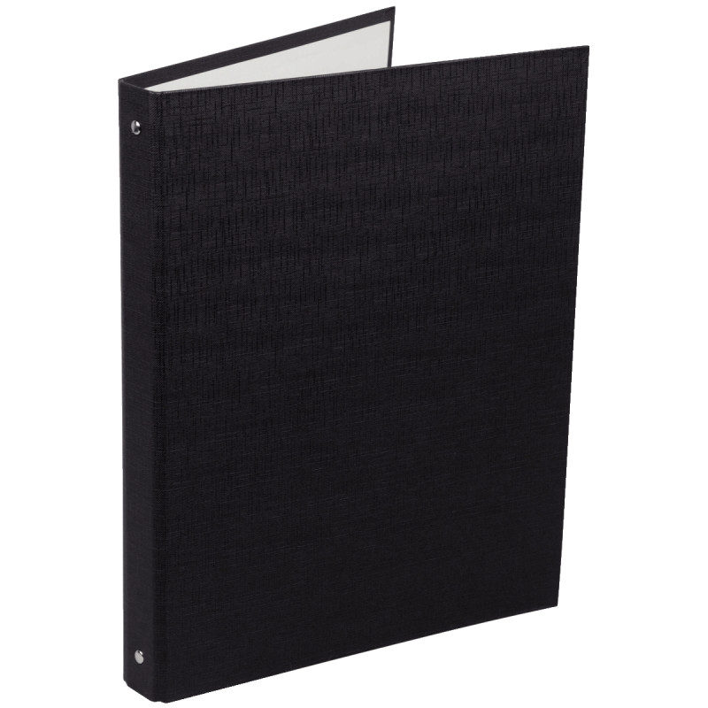 Classeur 4 anneaux en carton plastifié, format A4+, dos 2 cm, noir