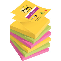 Lot de 6 blocs de 90 feuilles Z-Notes Super Sticky post-it, 76 x 76 mm