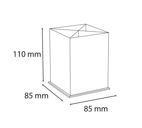 Pot à crayons carré 4 compartiments carton Teksto