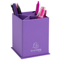 Pot à crayons carré 4 compartiments carton Teksto