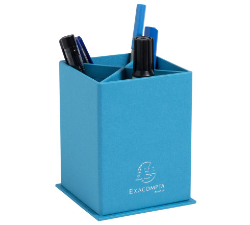 Pot à crayons carré 4 compartiments carton Teksto