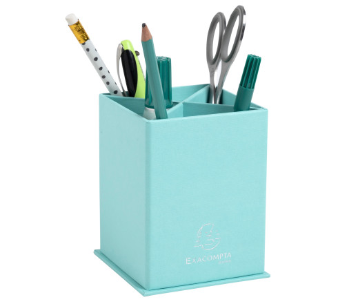 Pot à crayons carré 4 compartiments carton Teksto