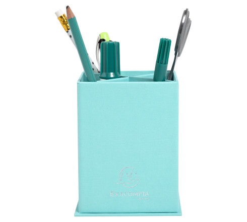 Pot à crayons carré 4 compartiments carton Teksto