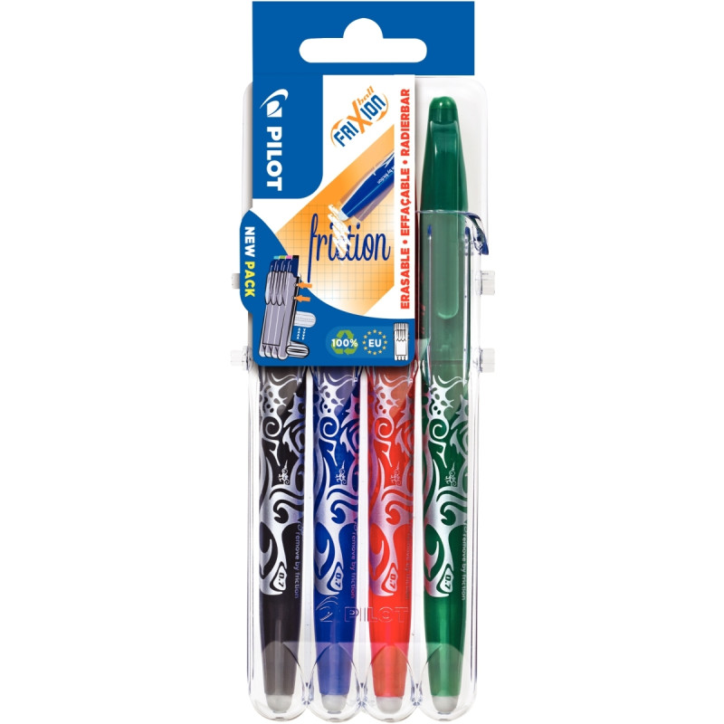 Pochette de 4 rollers Frixion Ball standard assortis