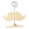 Lot de 6 porte-photos en bois forme moustache
