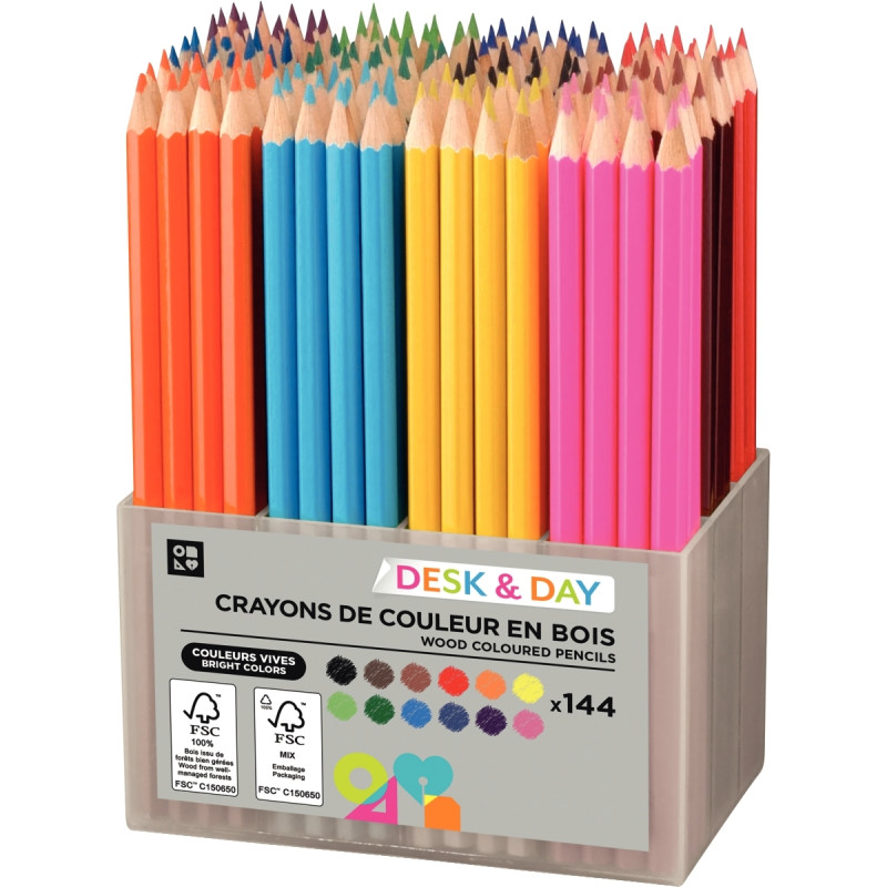 Classpack de 144 crayons de couleur standard assortis
