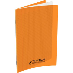 Piqûre 96 pages CONQUERANT, A4, seyès, couv PP orange