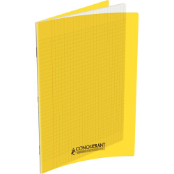 Piqûre 48 pages CONQUERANT, 24x32 cm, seyès, couv PP jaune