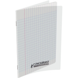 Piqûre 96 pages CONQUERANT, 17x22 cm, seyès, couv PP incolore