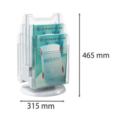 Distributeur de prospectus tourniquet de table 6 Compartiments A4