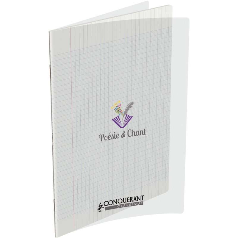 Cahier de poésie 48 pages CONQUERANT, format 24x32 cm, seyès/uni, couv
