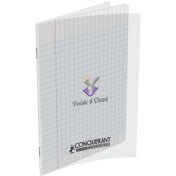 Cahier de poésie 48 pages CONQUERANT, format 17x22 cm, seyès/uni, couv