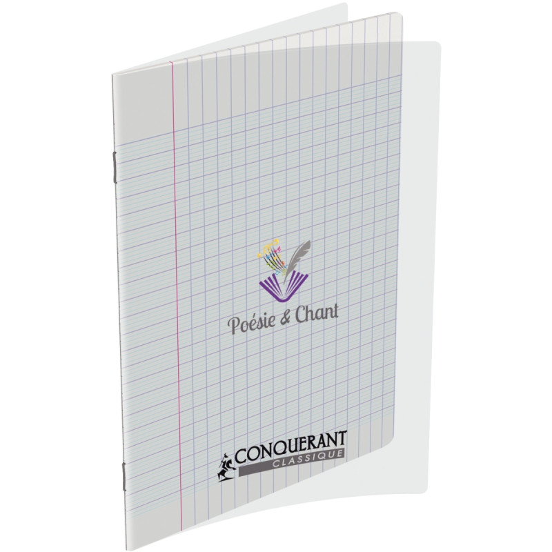 Cahier de poésie 48 pages CONQUERANT, format 17x22 cm, seyès/uni, couv
