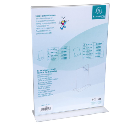Porte-visuel droit vertical A4