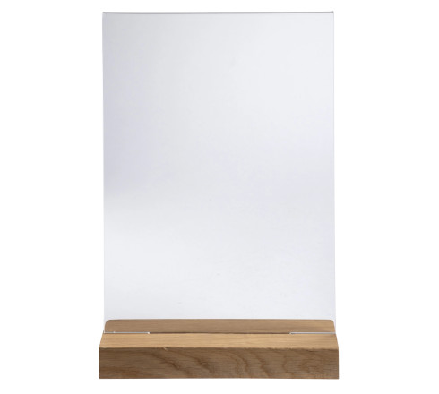 Porte-visuel avec socle en bois vertical A4