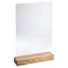 Porte-visuel avec socle en bois vertical A4