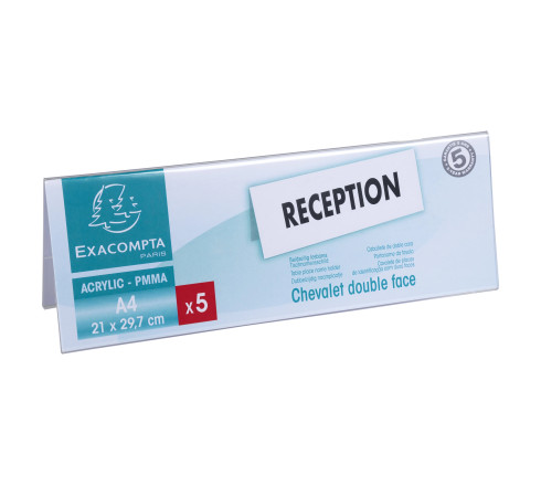 Lot de 5 chevalets double face horizontal A4