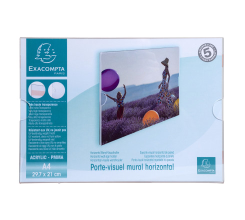 Porte-visuel mural horizontal A4