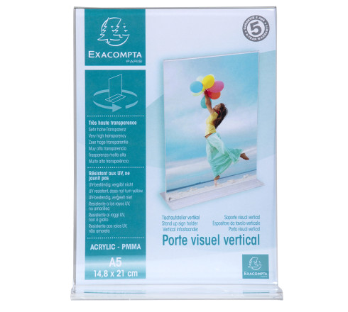 Porte-visuel droit vertical A5